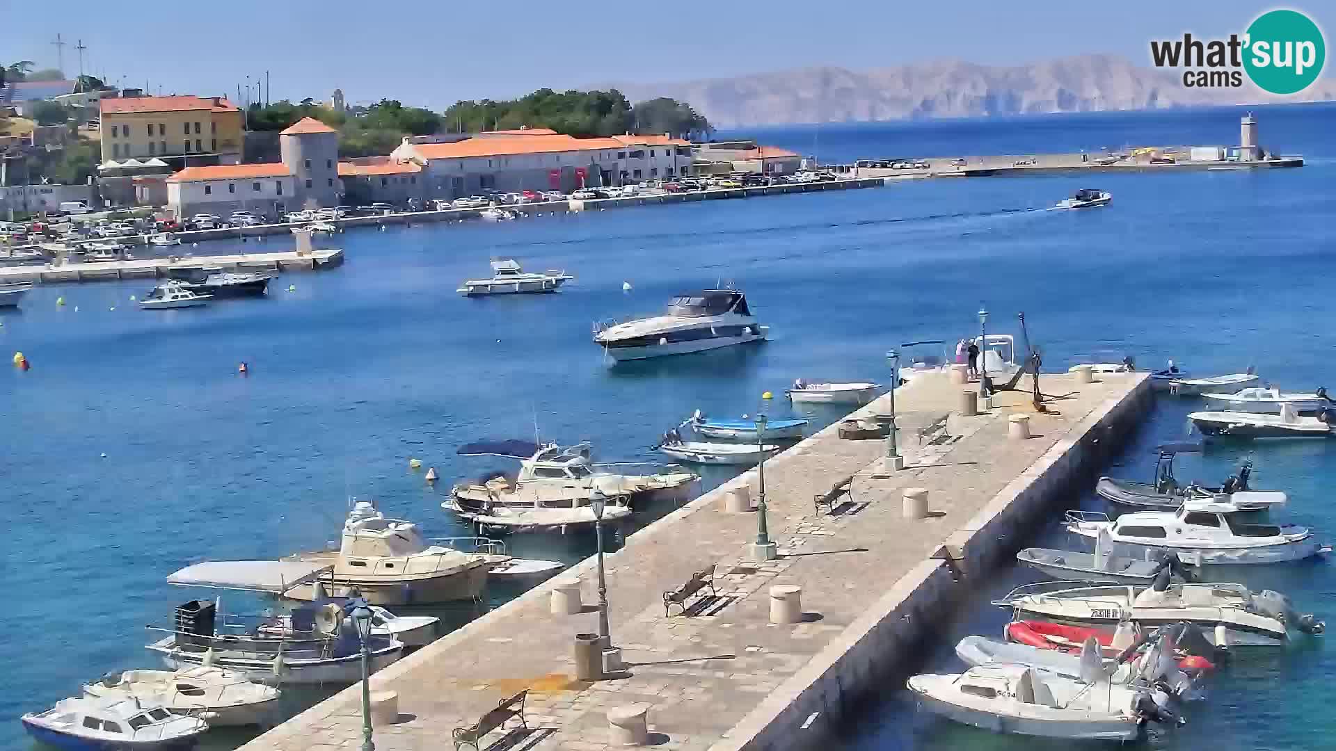 Webcam Senj – Panoramablick auf die Riva Senj