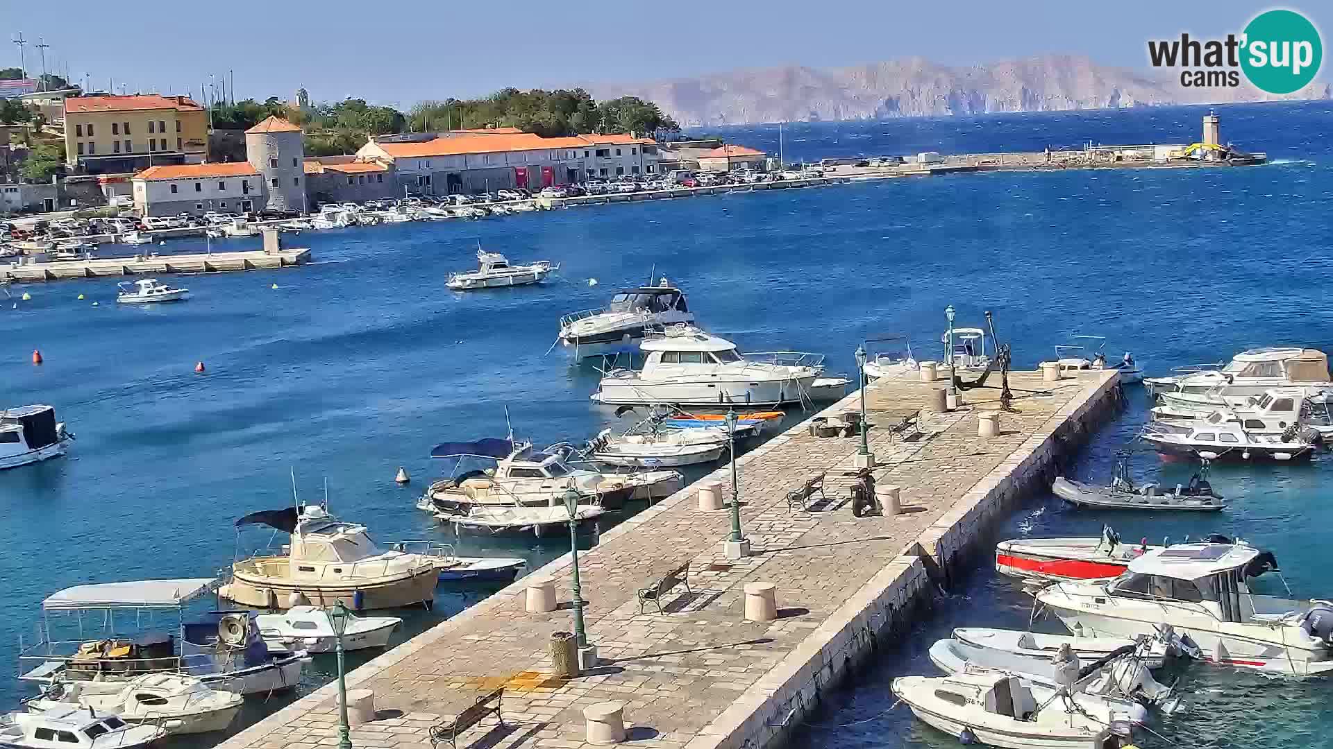 Livecam Senj – Vue panoramique de Senj riva