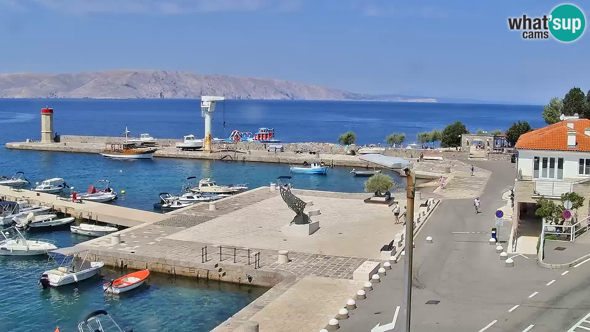 Webcam Senj – Panoramablick auf die Riva Senj