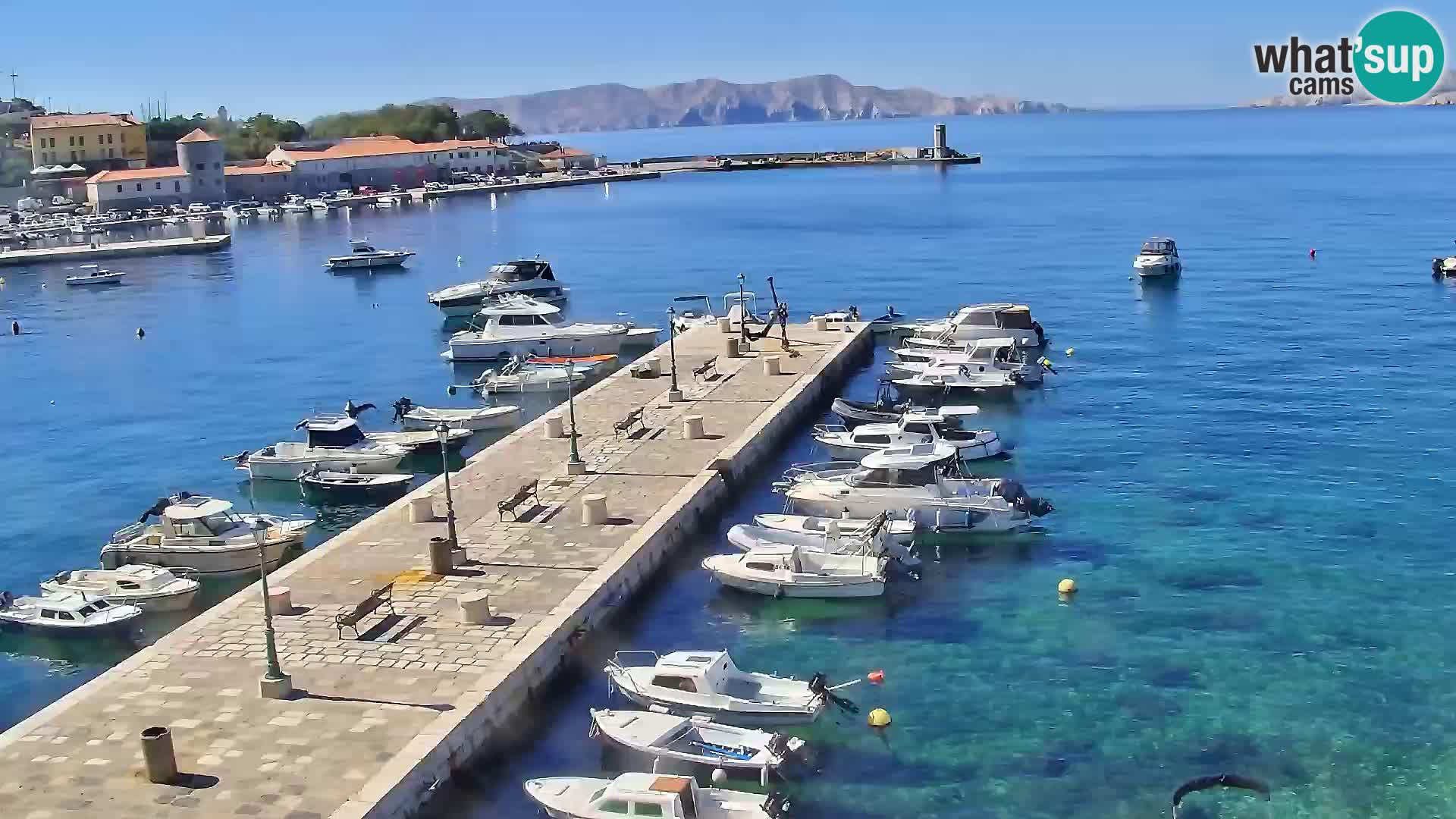 Livecam Senj – Vue panoramique de Senj riva