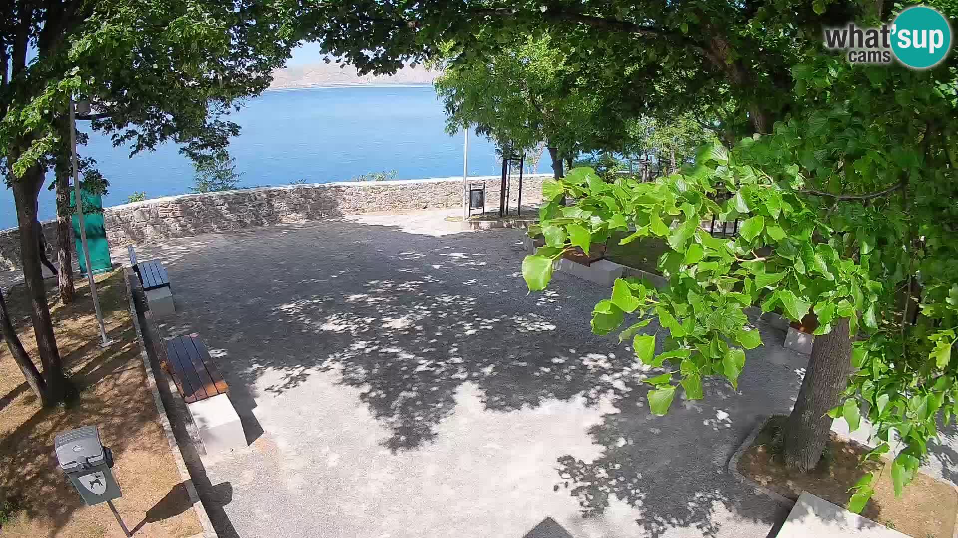 Senj Live Cam – Writers’ Park and the Velebit Channel