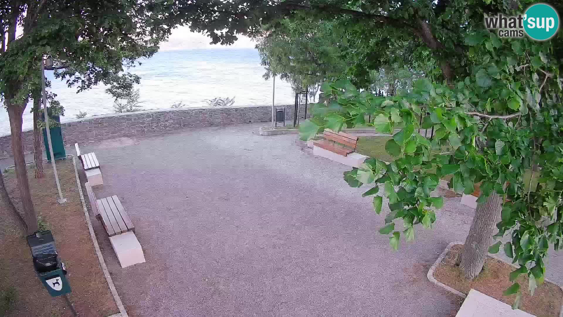 Senj Live Webcam – Schriftstellerpark und Velebit-Kanal