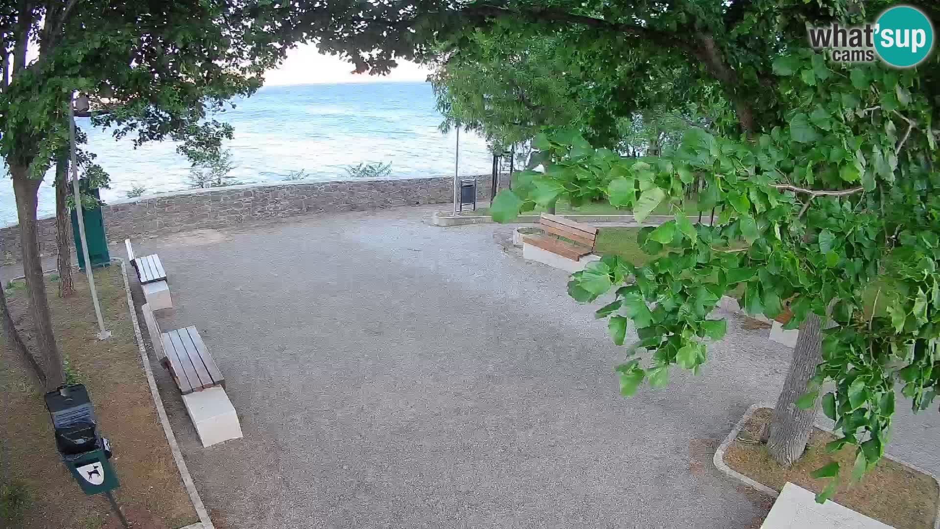 Webcam Senj en direct – Parc des Écrivains et canal du Velebit