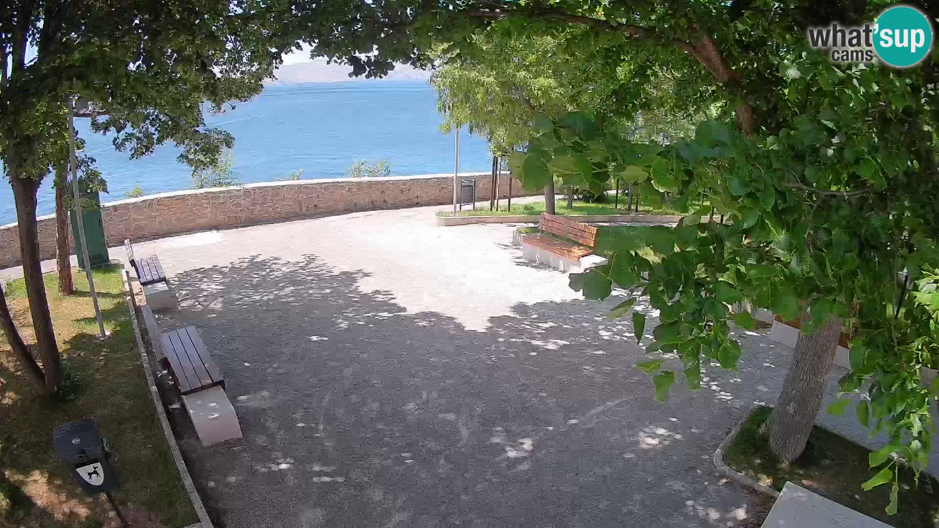 Senj Live Webcam – Schriftstellerpark und Velebit-Kanal