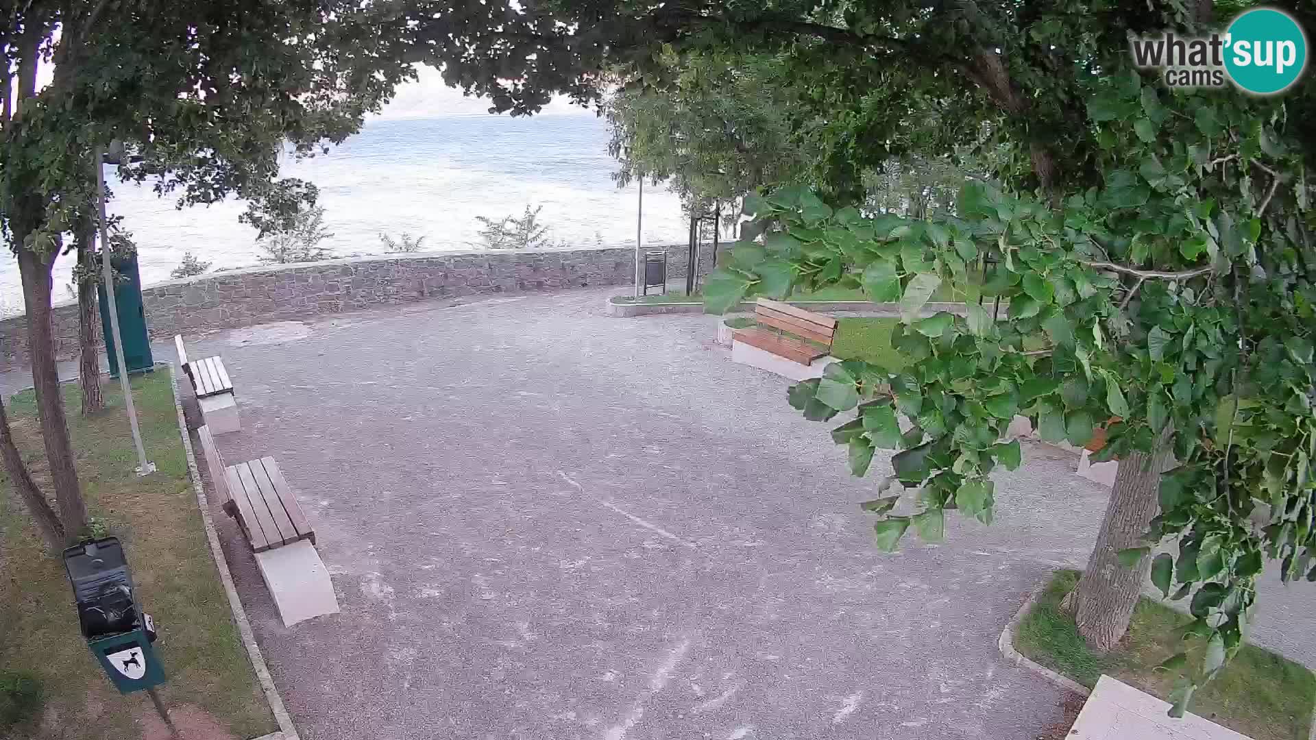 Senj Live Webcam – Schriftstellerpark und Velebit-Kanal