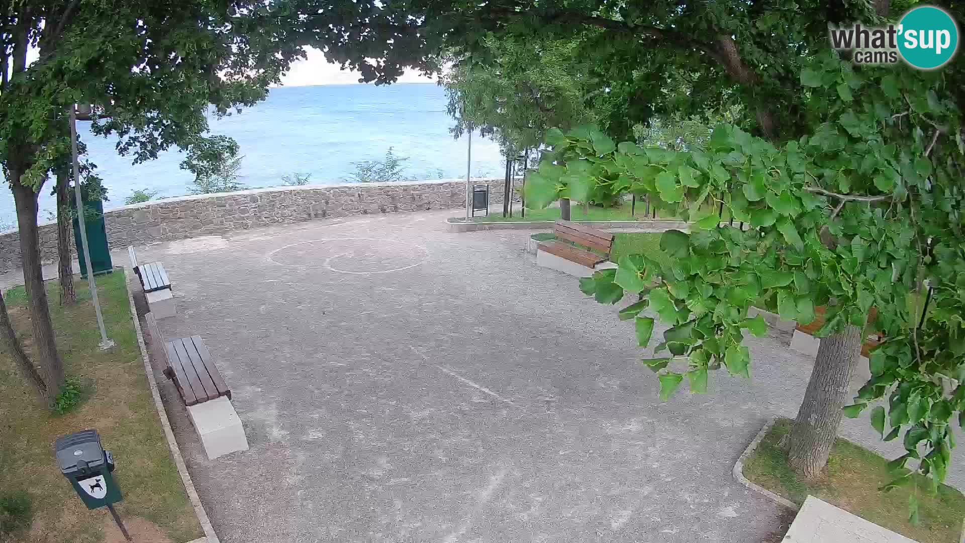 Senj Live Webcam – Schriftstellerpark und Velebit-Kanal