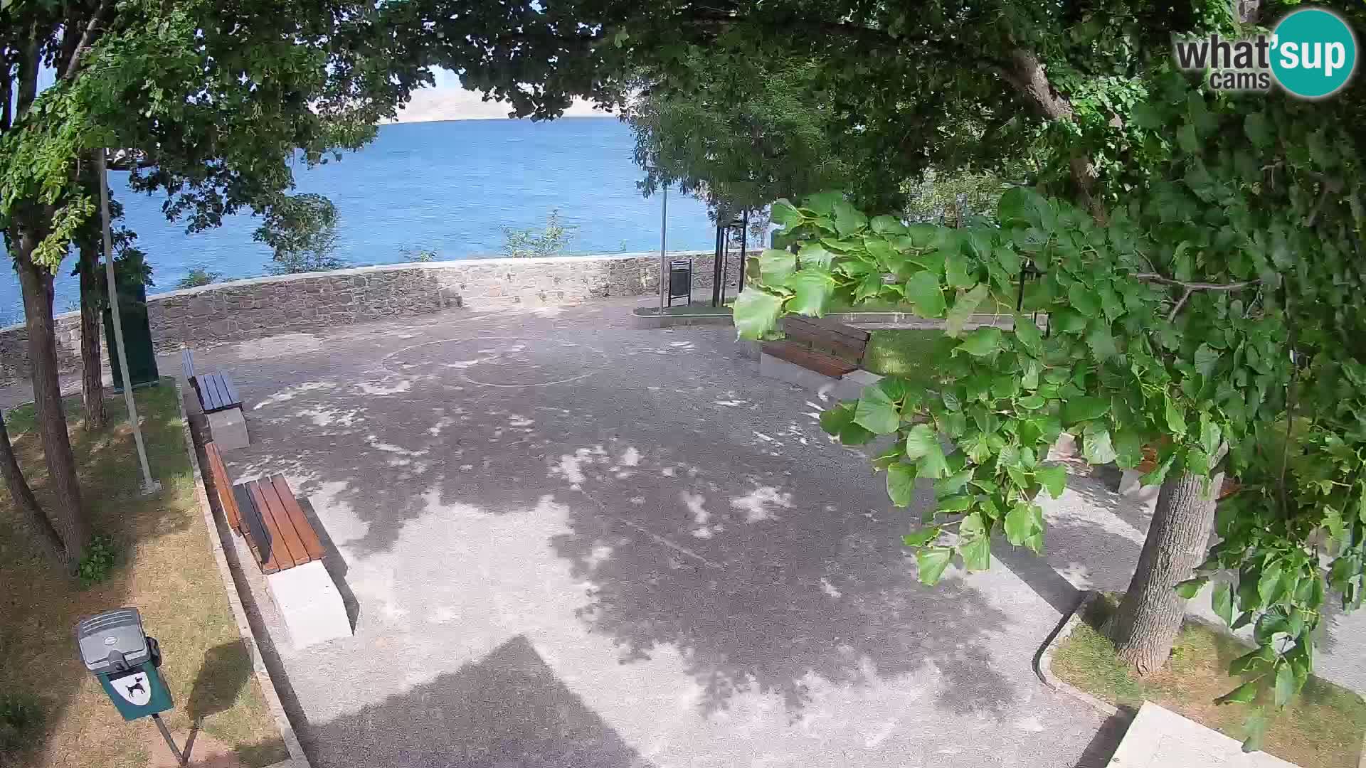 Senj Live Webcam – Schriftstellerpark und Velebit-Kanal