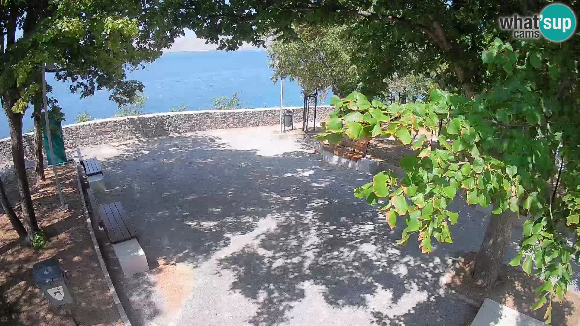 Senj Live Webcam – Schriftstellerpark und Velebit-Kanal