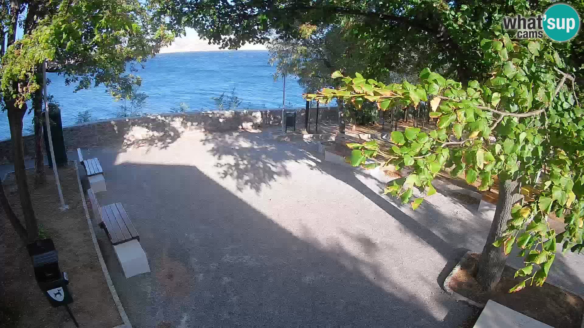 Senj Live Webcam – Schriftstellerpark und Velebit-Kanal