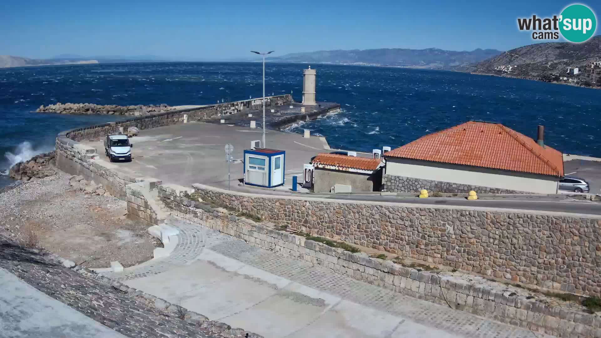 Senj Hafen Webcam – Wellenbrecher & Leuchtturm Liveblick