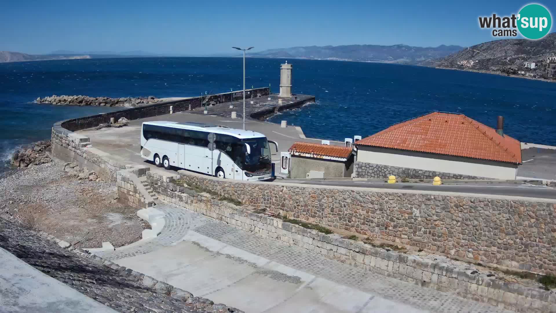 Senj Hafen Webcam – Wellenbrecher & Leuchtturm Liveblick