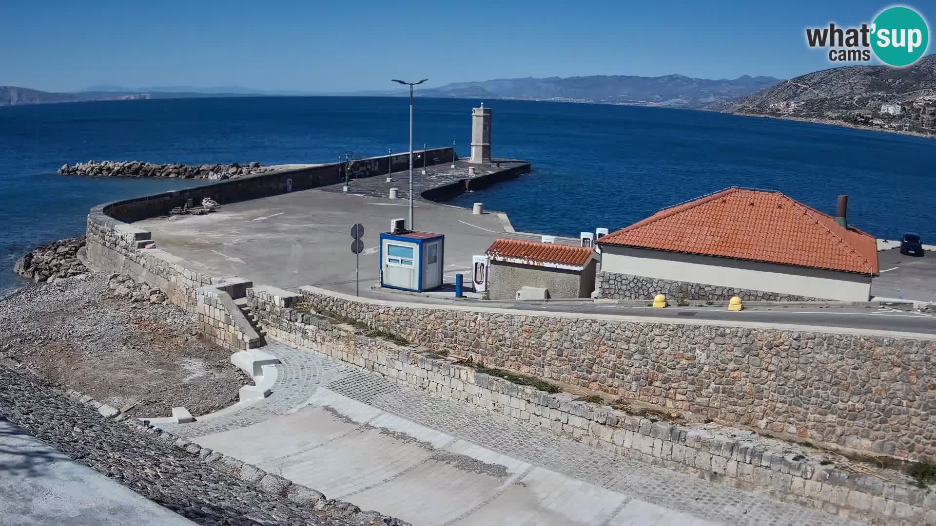 Webcam port de Senj – Vue sur la jetée et le phare