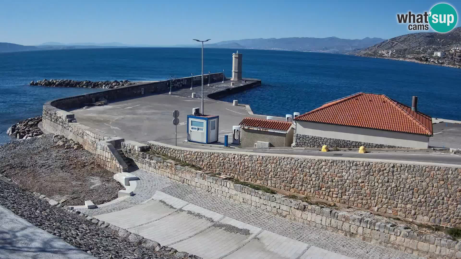 Webcam puerto de Senj – Rompeolas y faro en directo