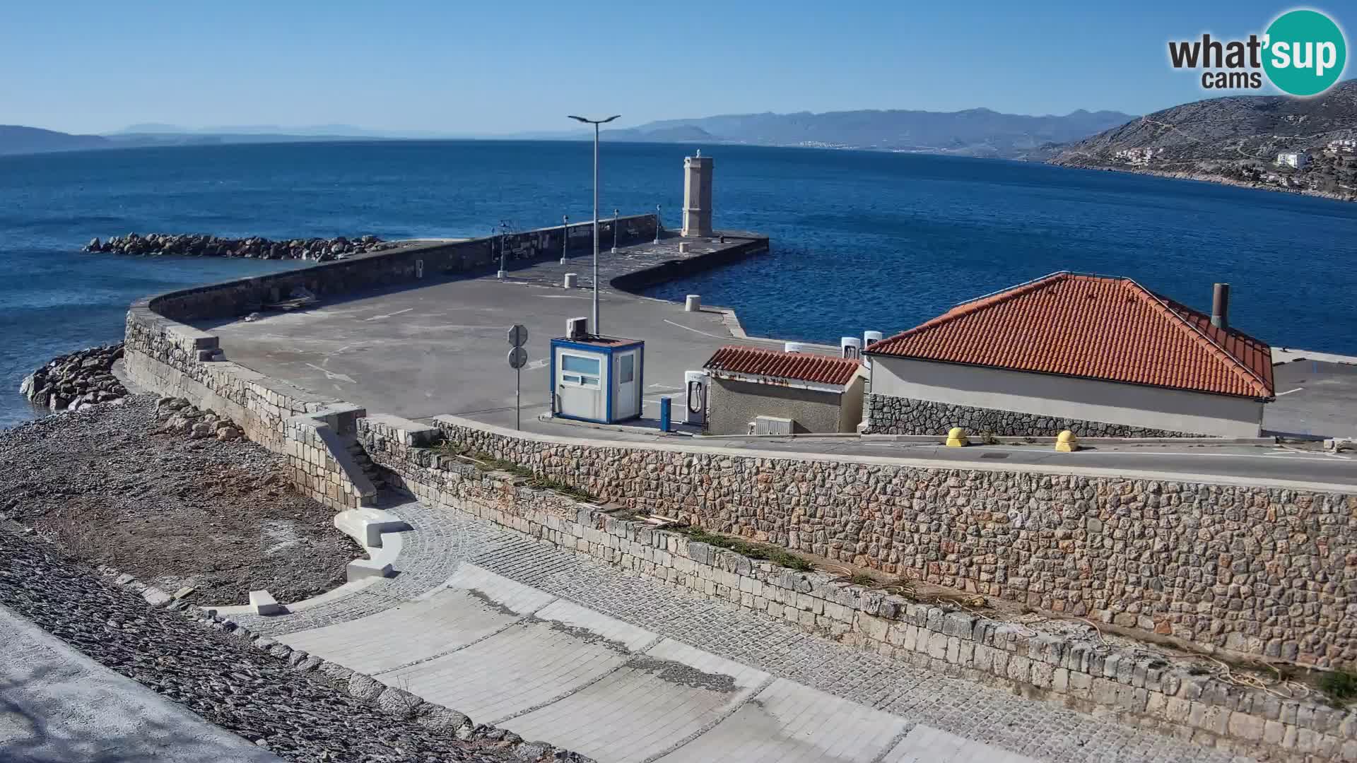 Senj Hafen Webcam – Wellenbrecher & Leuchtturm Liveblick