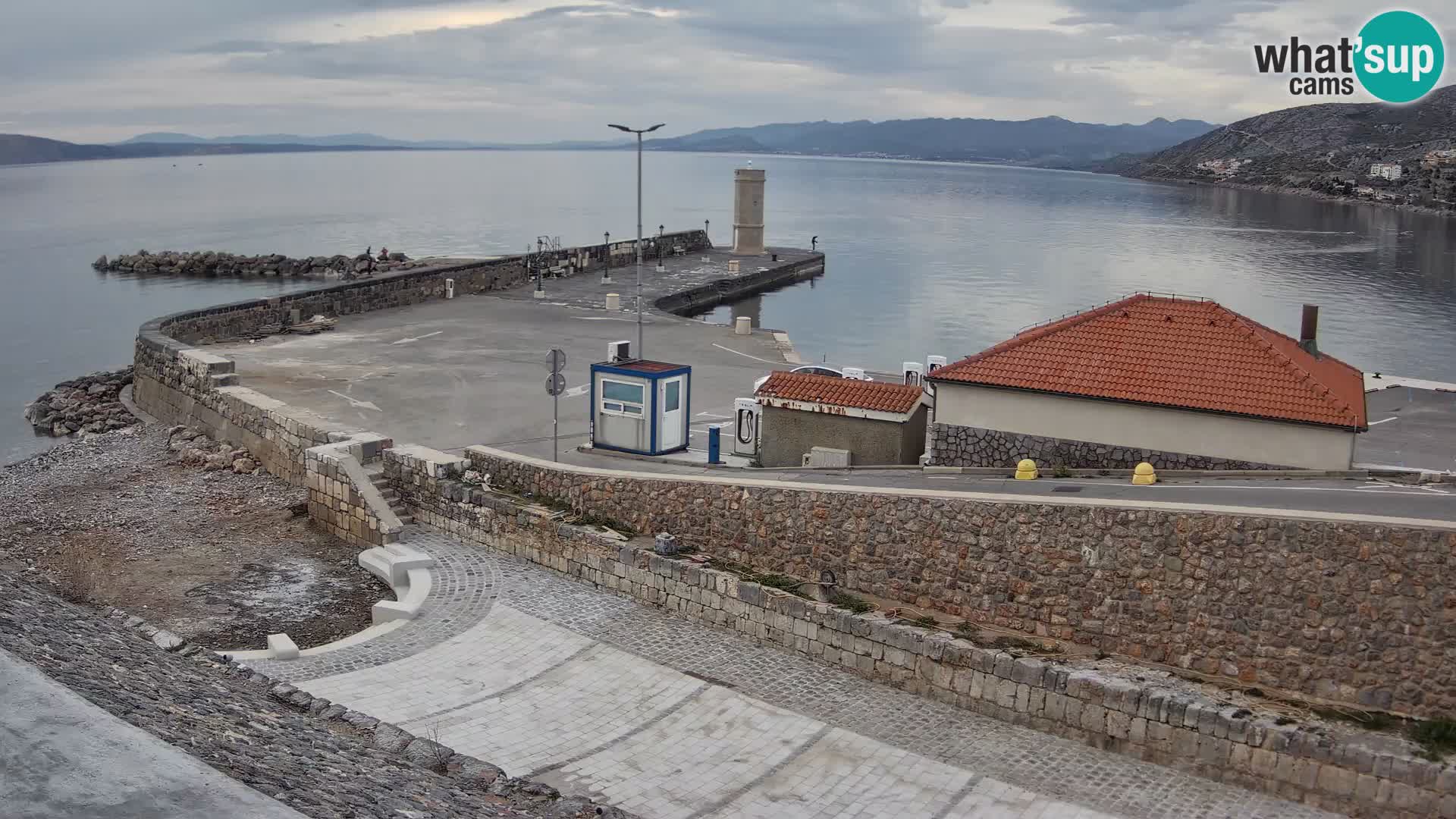 Senj Hafen Webcam – Wellenbrecher & Leuchtturm Liveblick