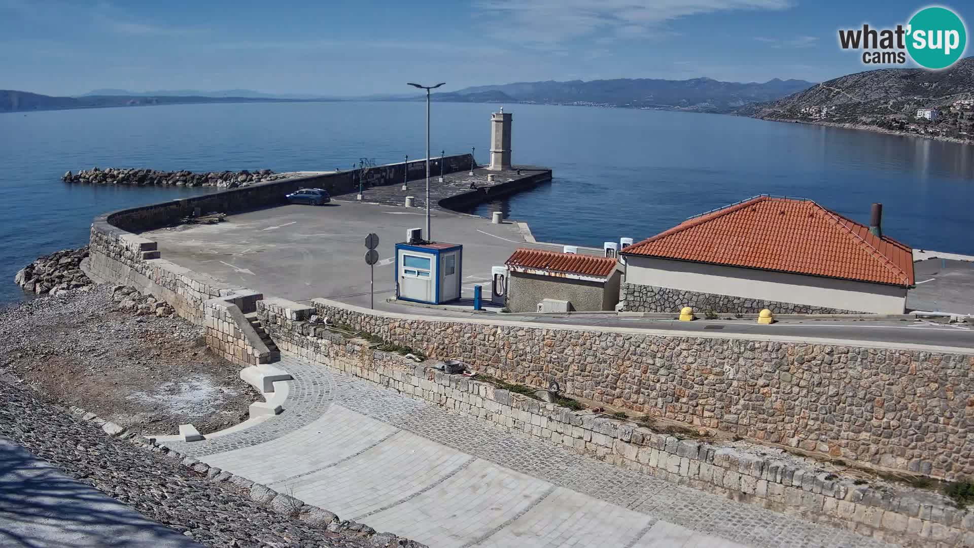 Senj Hafen Webcam – Wellenbrecher & Leuchtturm Liveblick