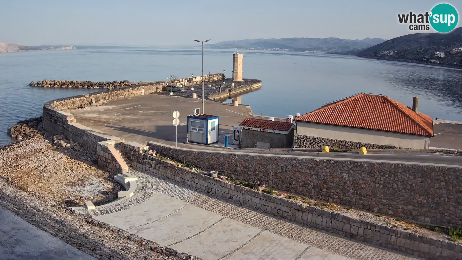 Senj Hafen Webcam – Wellenbrecher & Leuchtturm Liveblick