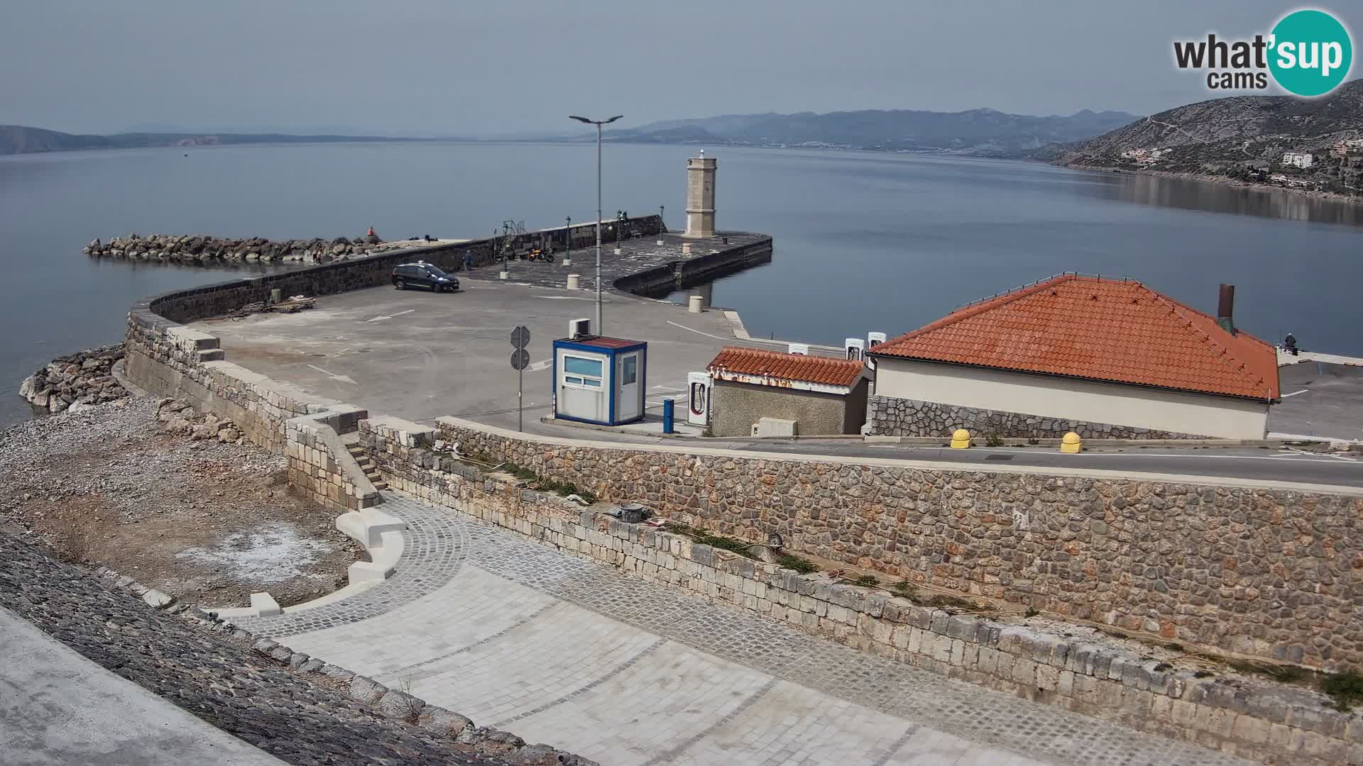 Senj Hafen Webcam – Wellenbrecher & Leuchtturm Liveblick