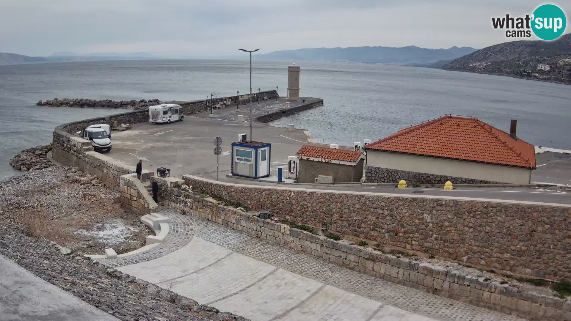 Senj Hafen Webcam – Wellenbrecher & Leuchtturm Liveblick