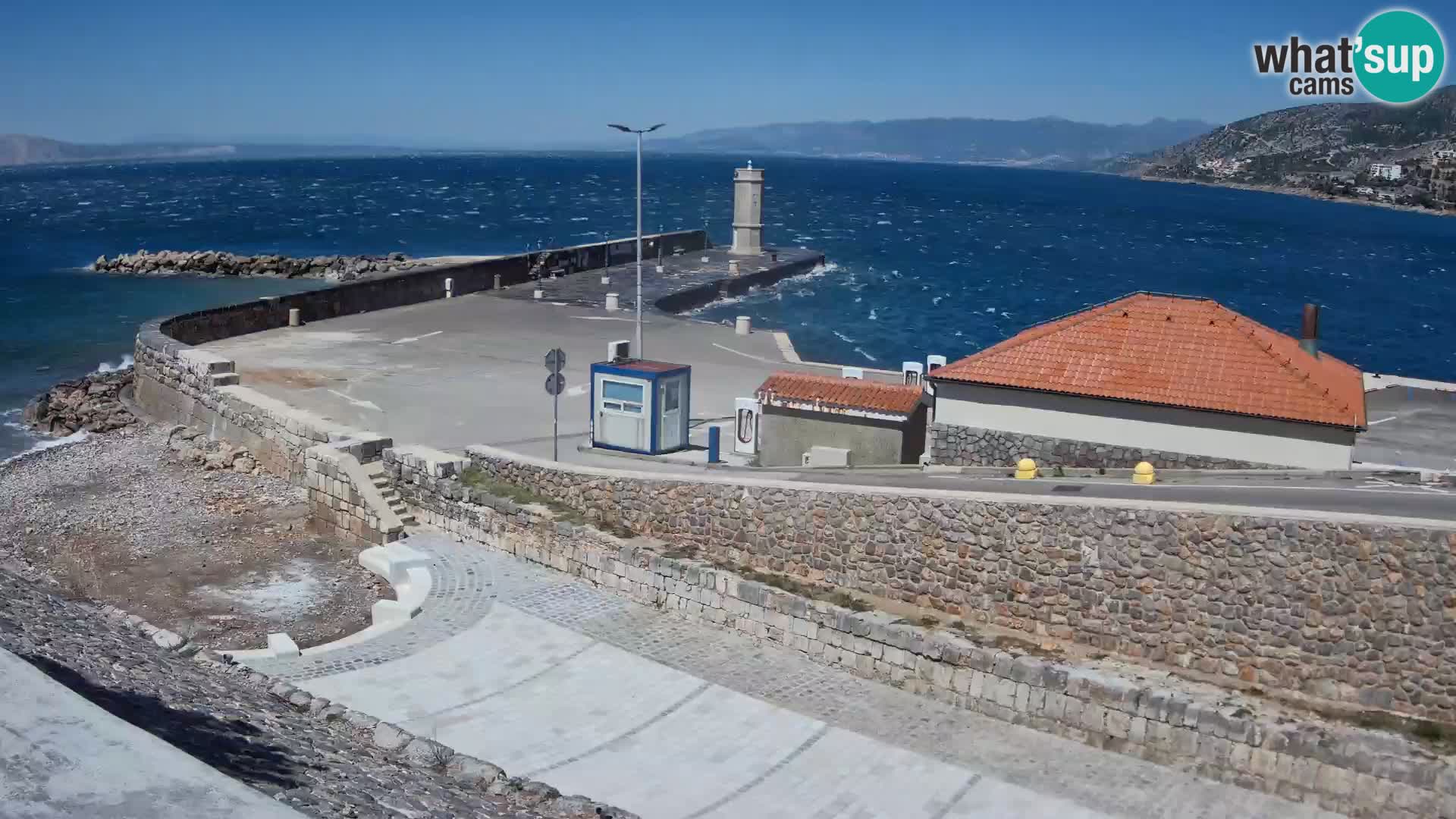 Webcam puerto de Senj – Rompeolas y faro en directo