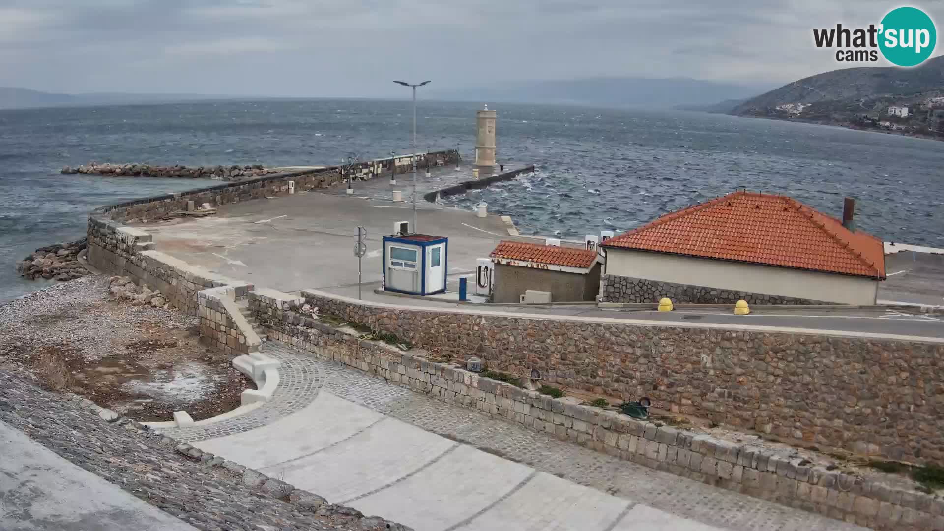 Senj Harbour Webcam – Breakwater & Lighthouse Live View