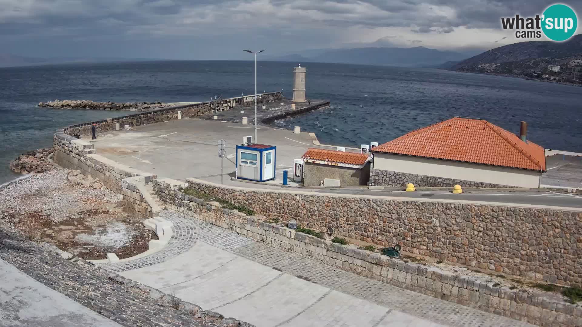 Webcam port de Senj – Vue sur la jetée et le phare
