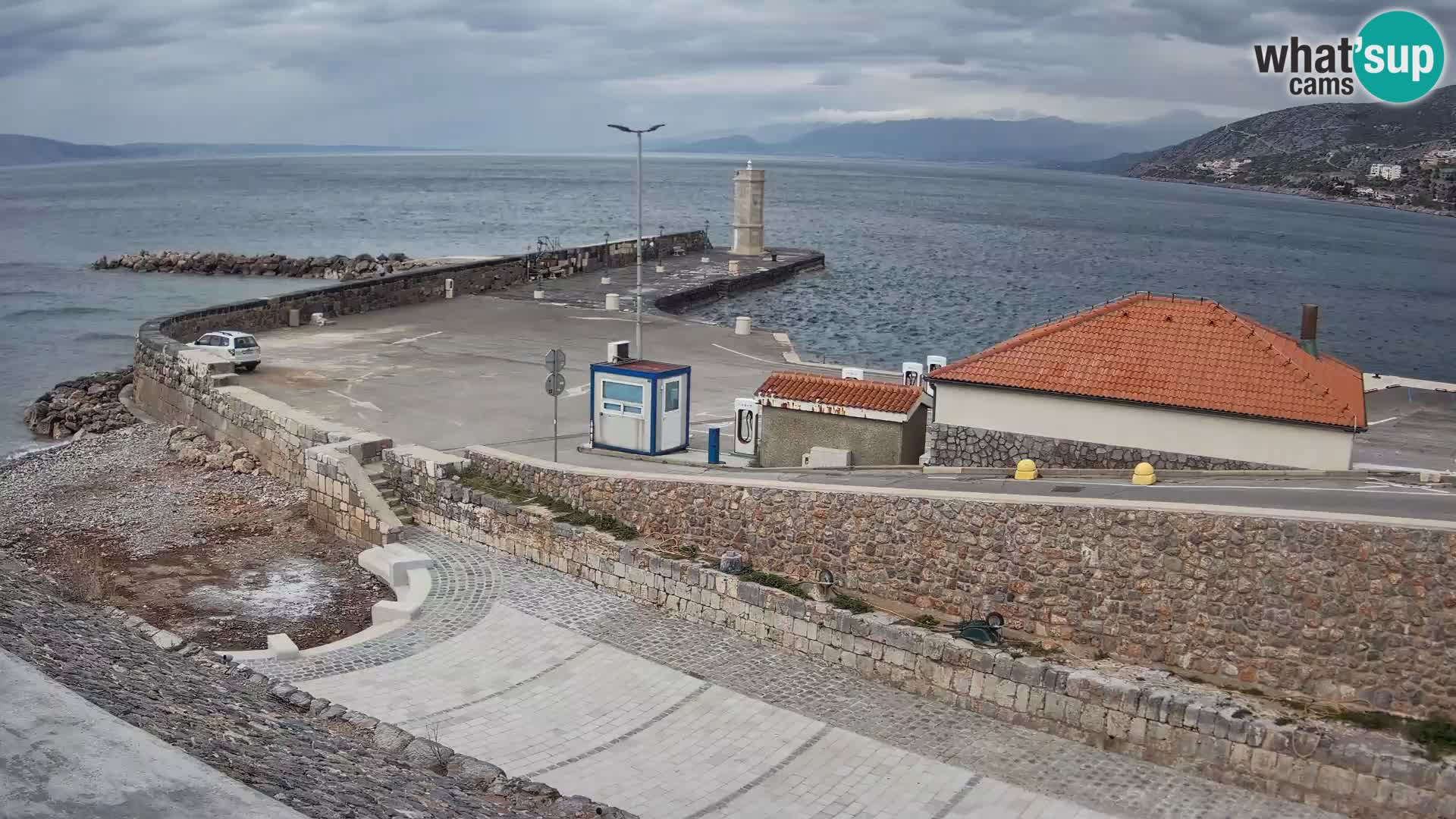 Senj Hafen Webcam – Wellenbrecher & Leuchtturm Liveblick