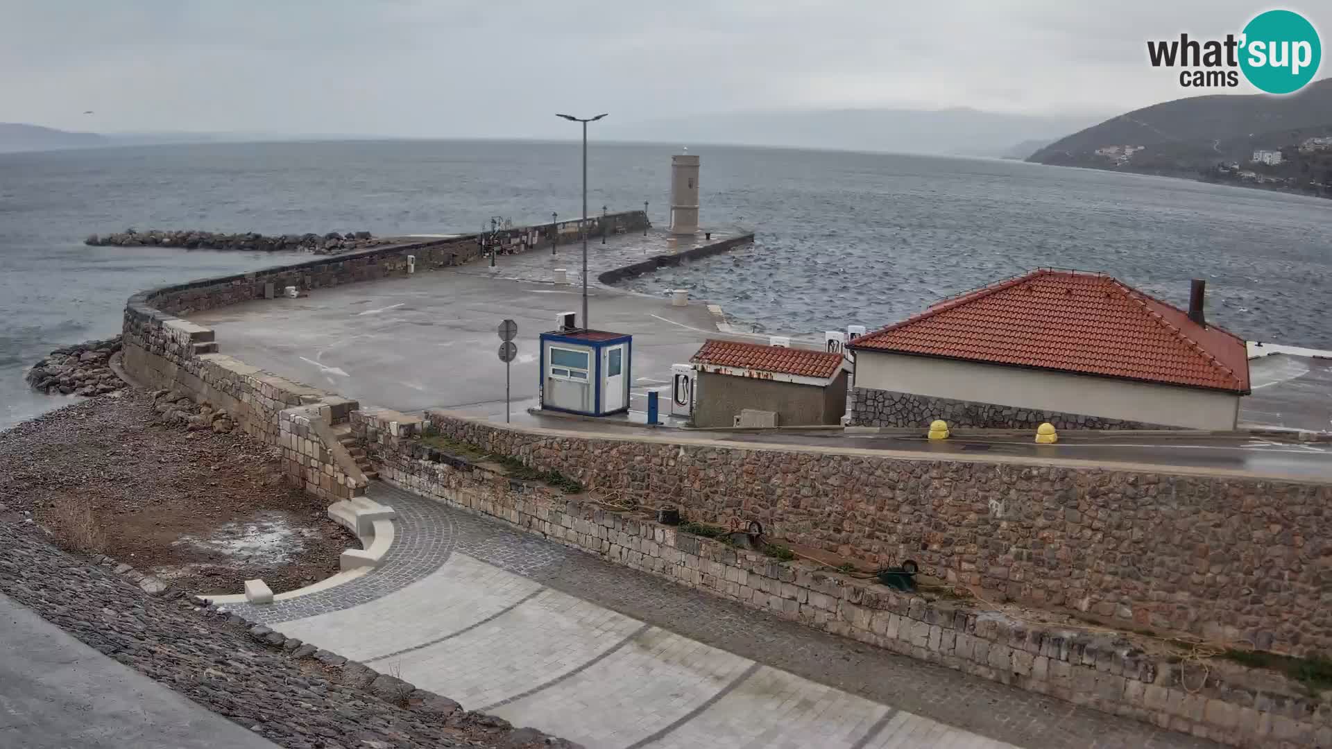 Webcam puerto de Senj – Rompeolas y faro en directo