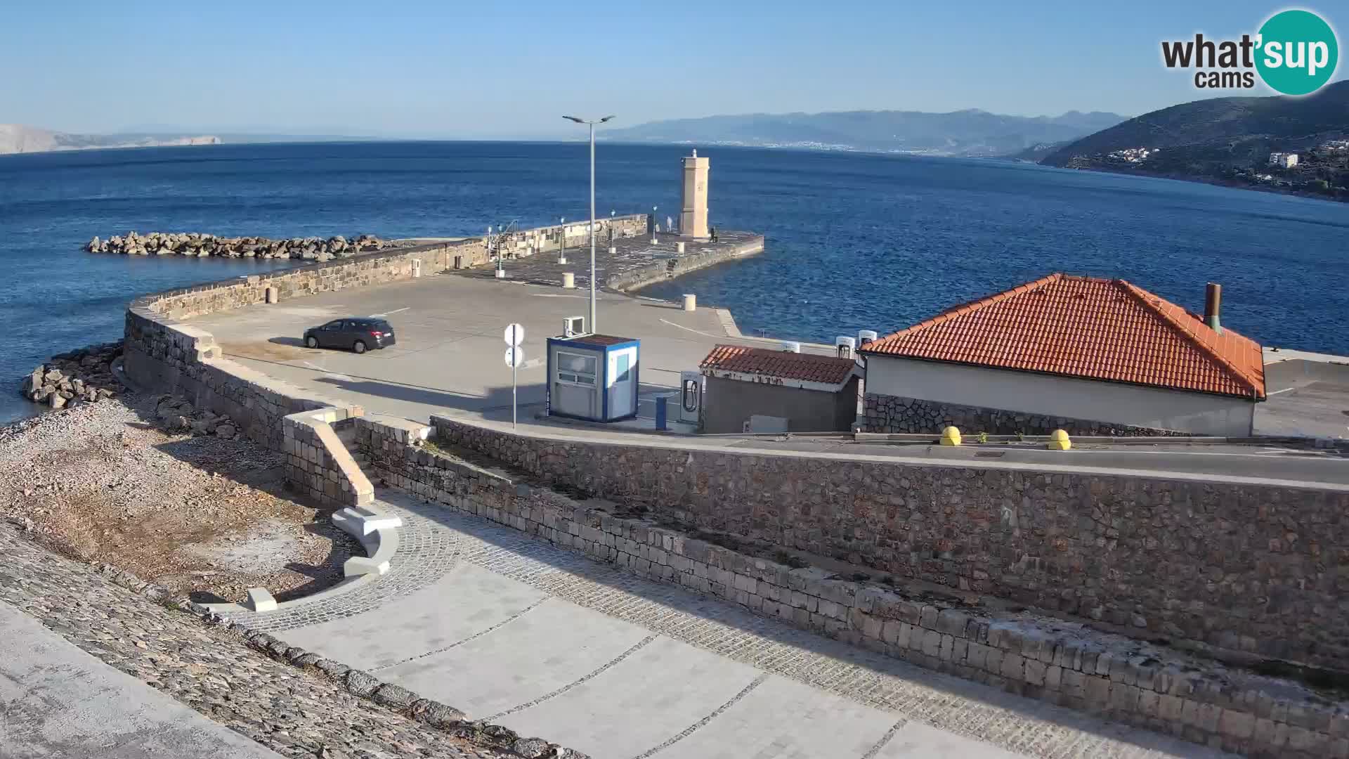 Senj Hafen Webcam – Wellenbrecher & Leuchtturm Liveblick