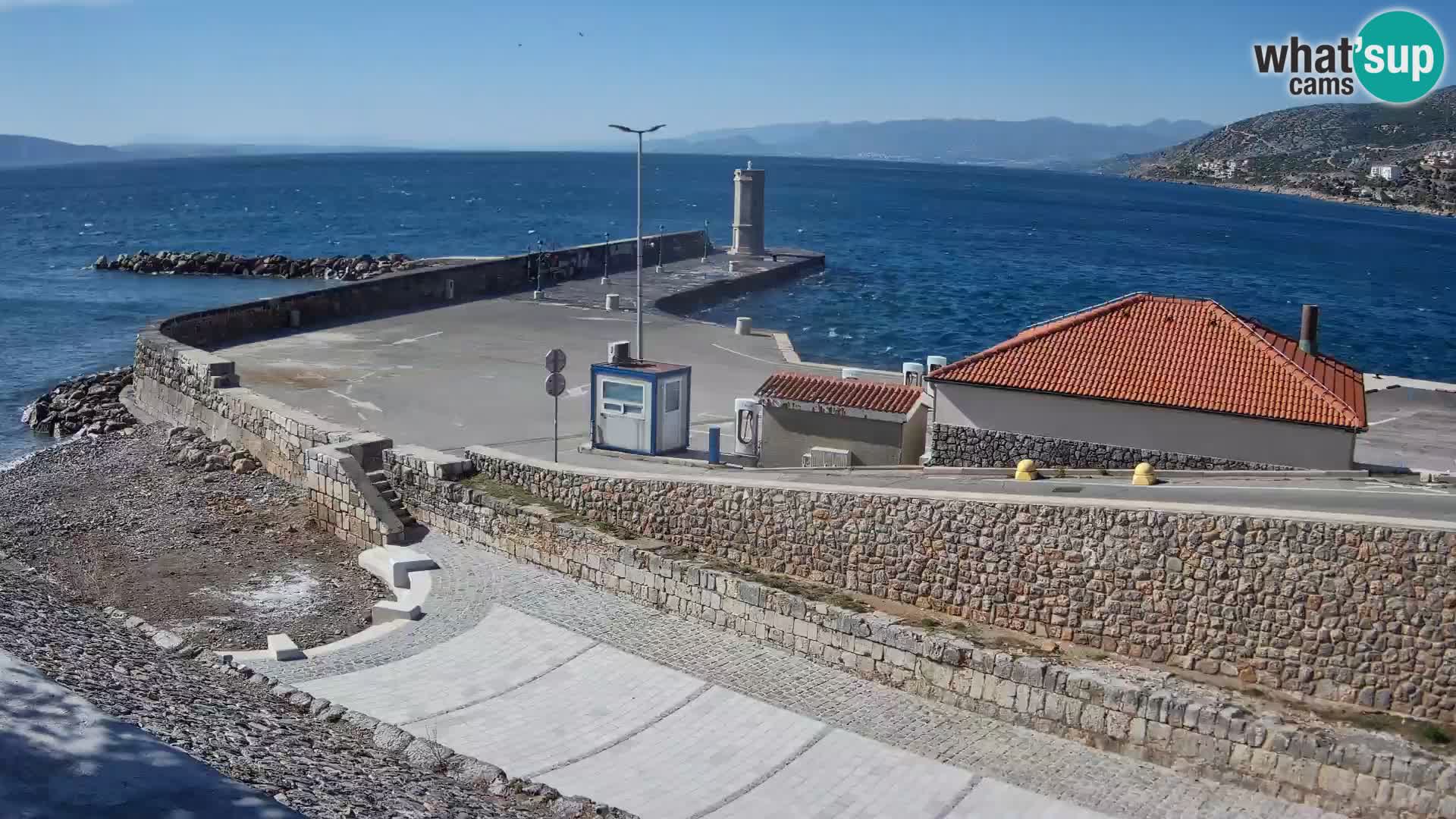 Senj Hafen Webcam – Wellenbrecher & Leuchtturm Liveblick