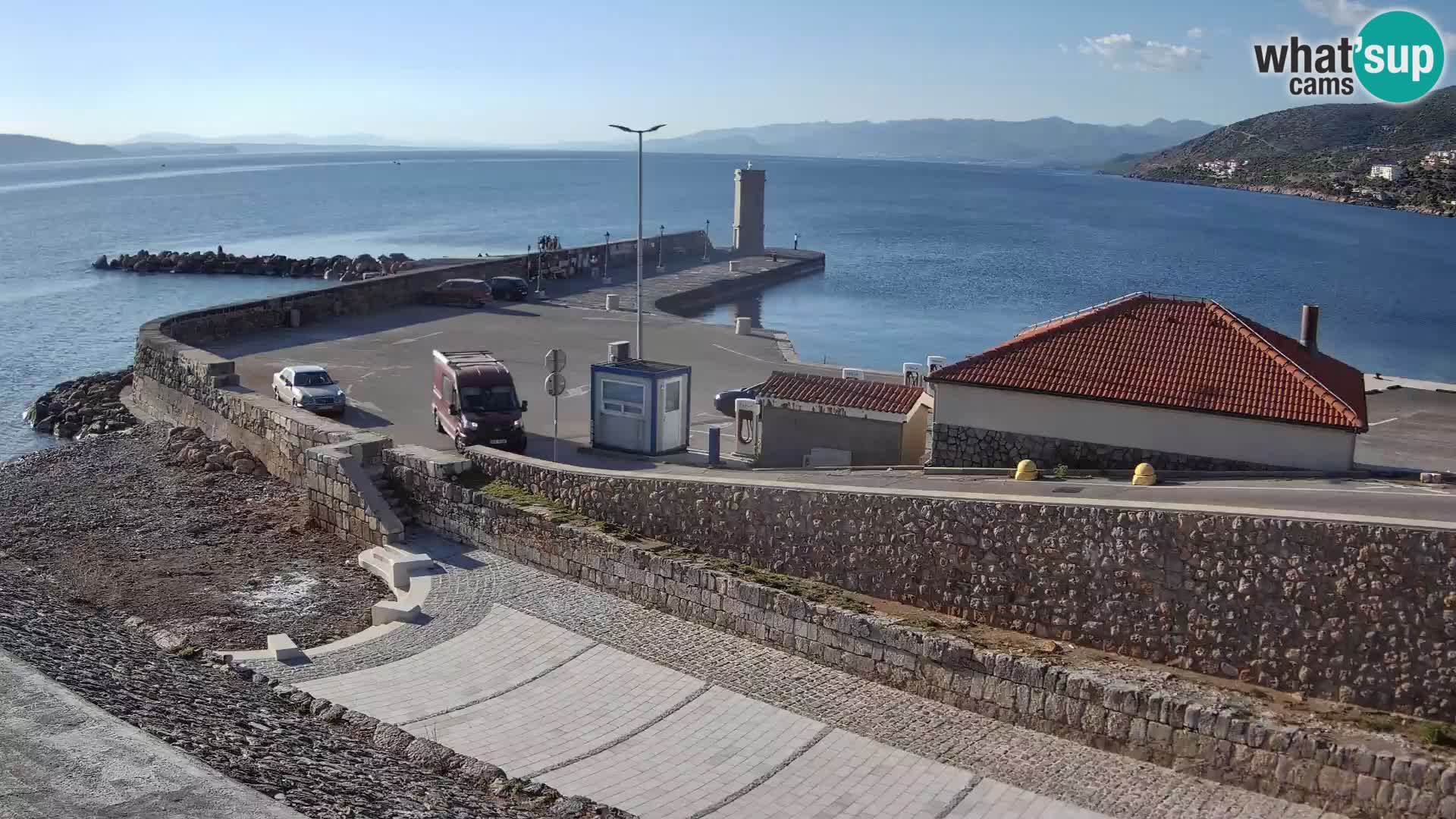 Senj Hafen Webcam – Wellenbrecher & Leuchtturm Liveblick