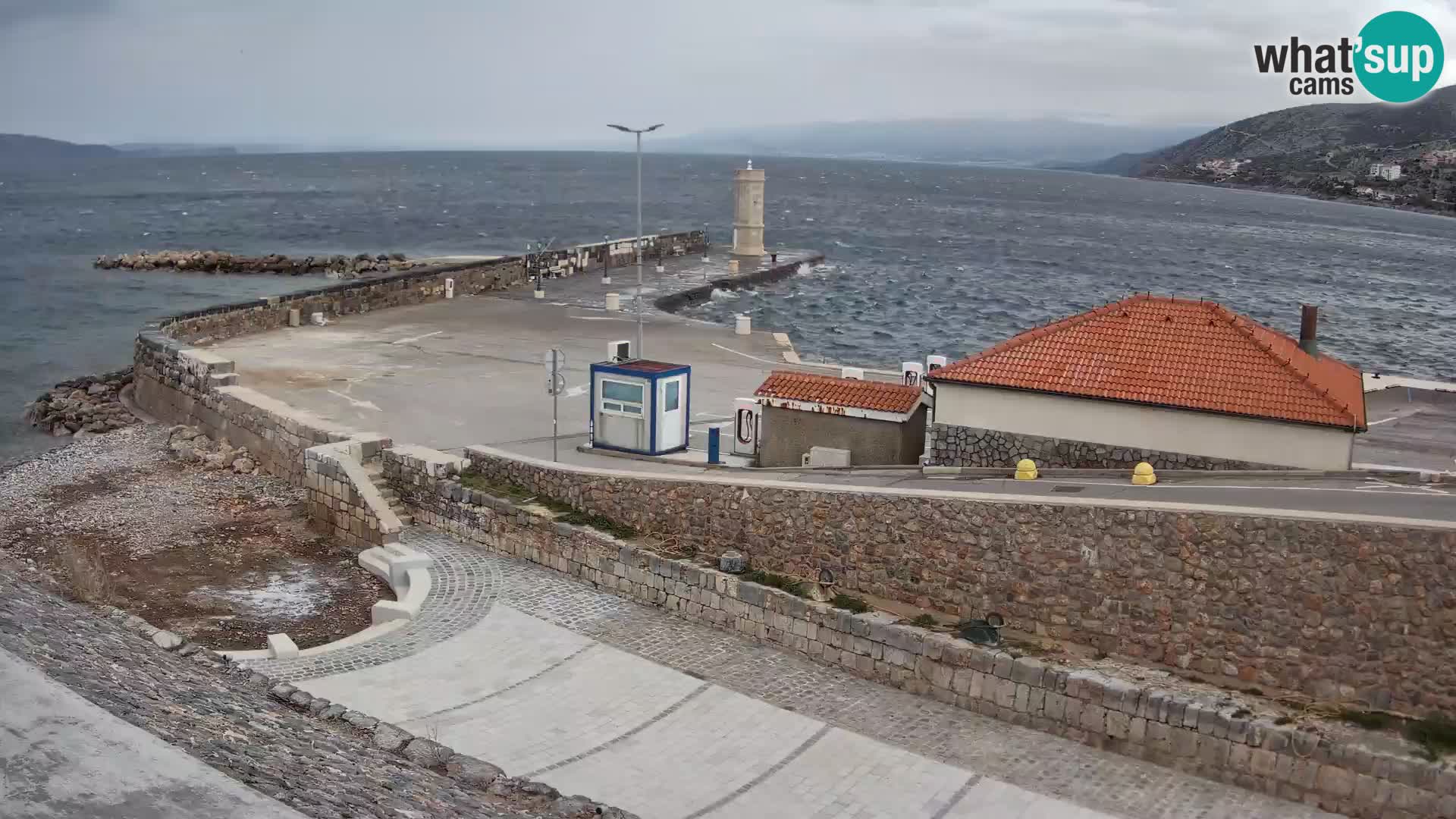 Webcam puerto de Senj – Rompeolas y faro en directo