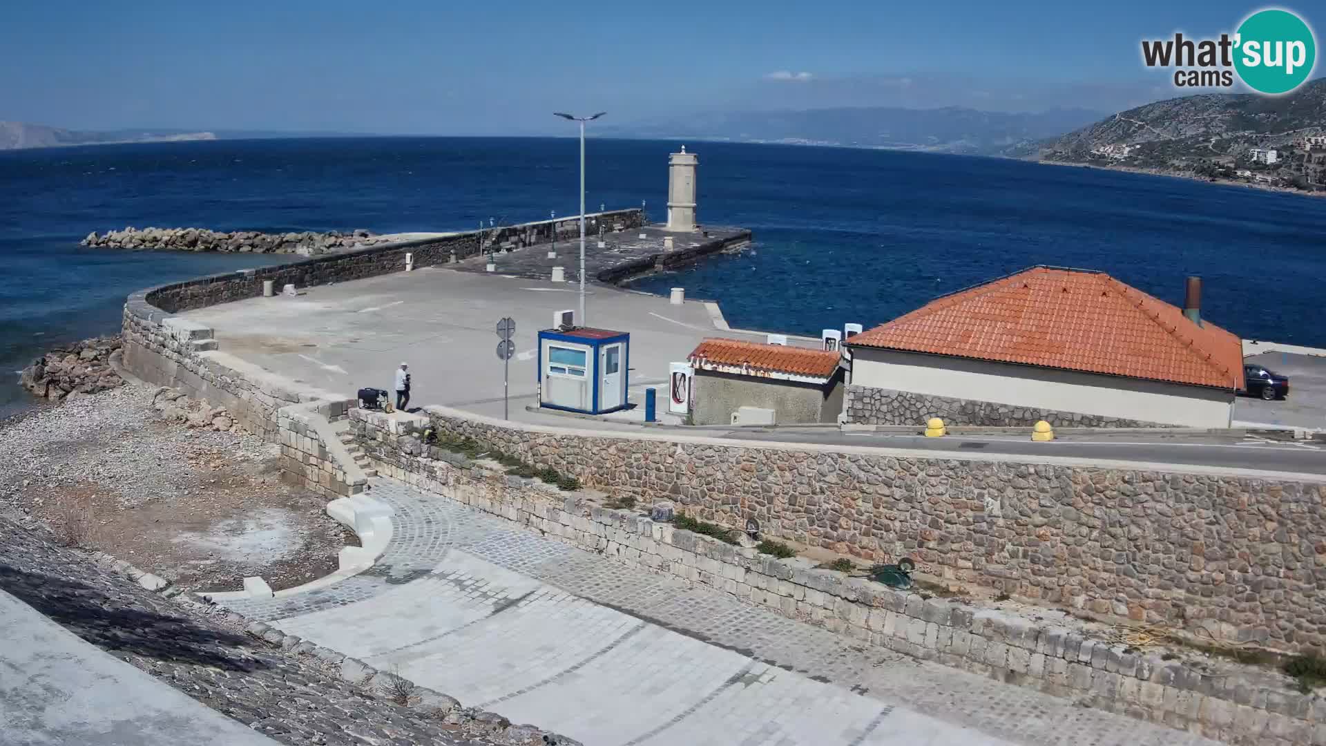 Webcam port de Senj – Vue sur la jetée et le phare
