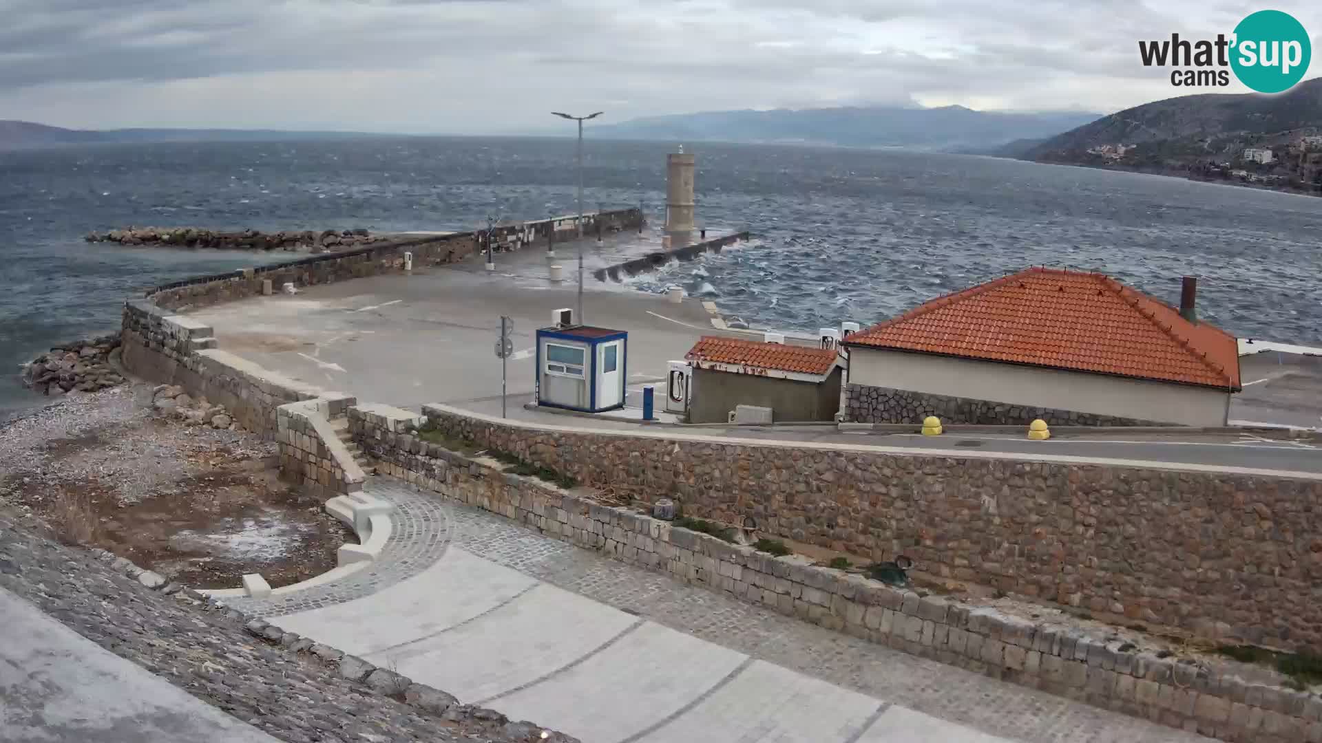 Webcam puerto de Senj – Rompeolas y faro en directo