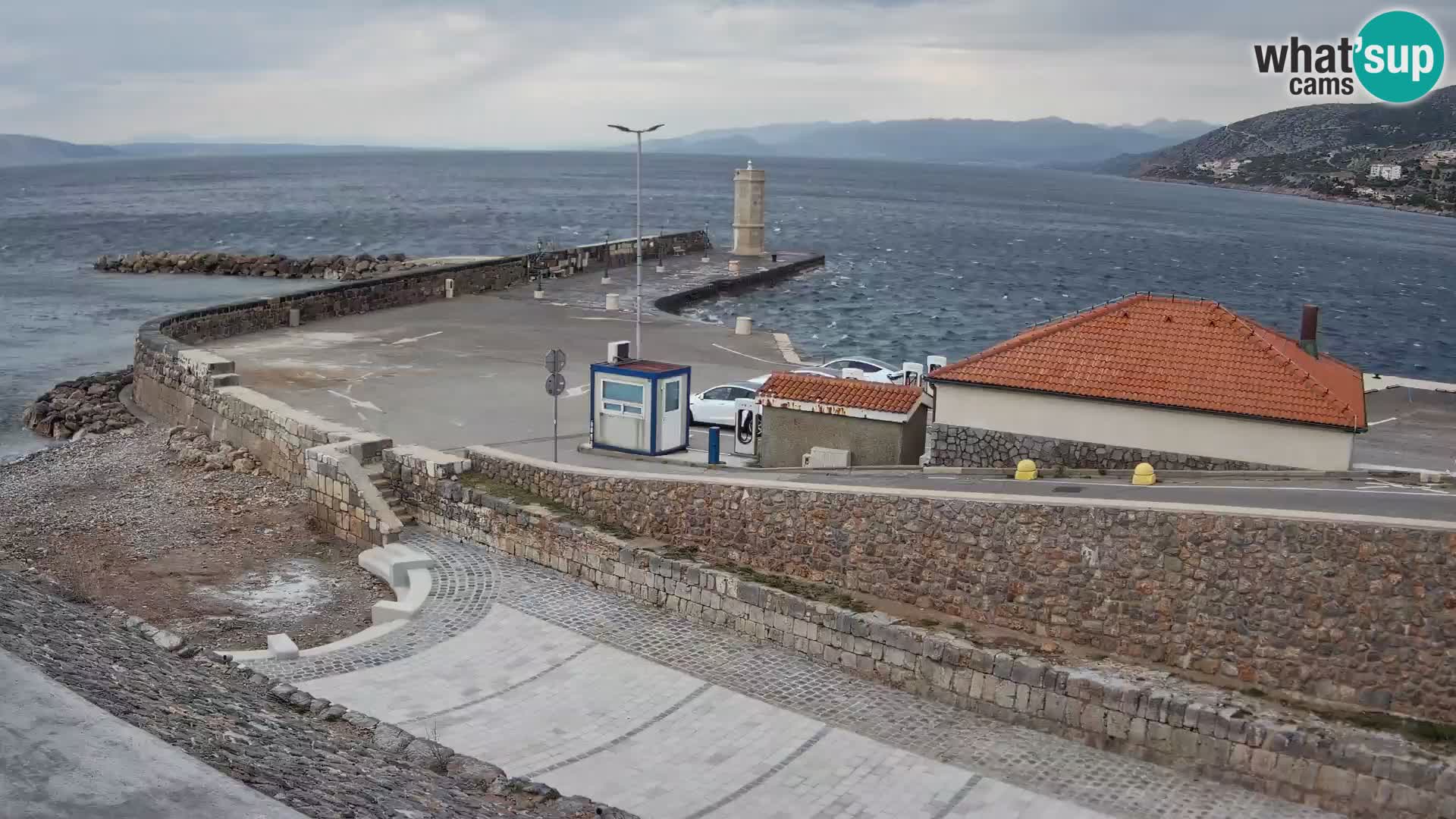 Webcam puerto de Senj – Rompeolas y faro en directo