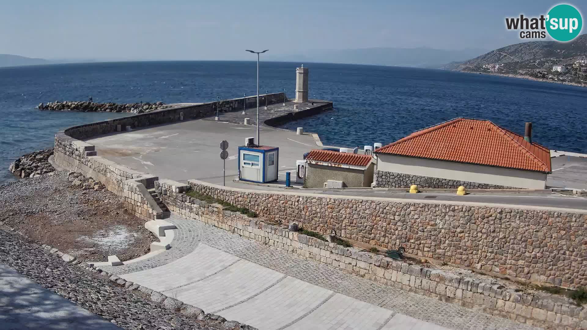 Senj Hafen Webcam – Wellenbrecher & Leuchtturm Liveblick