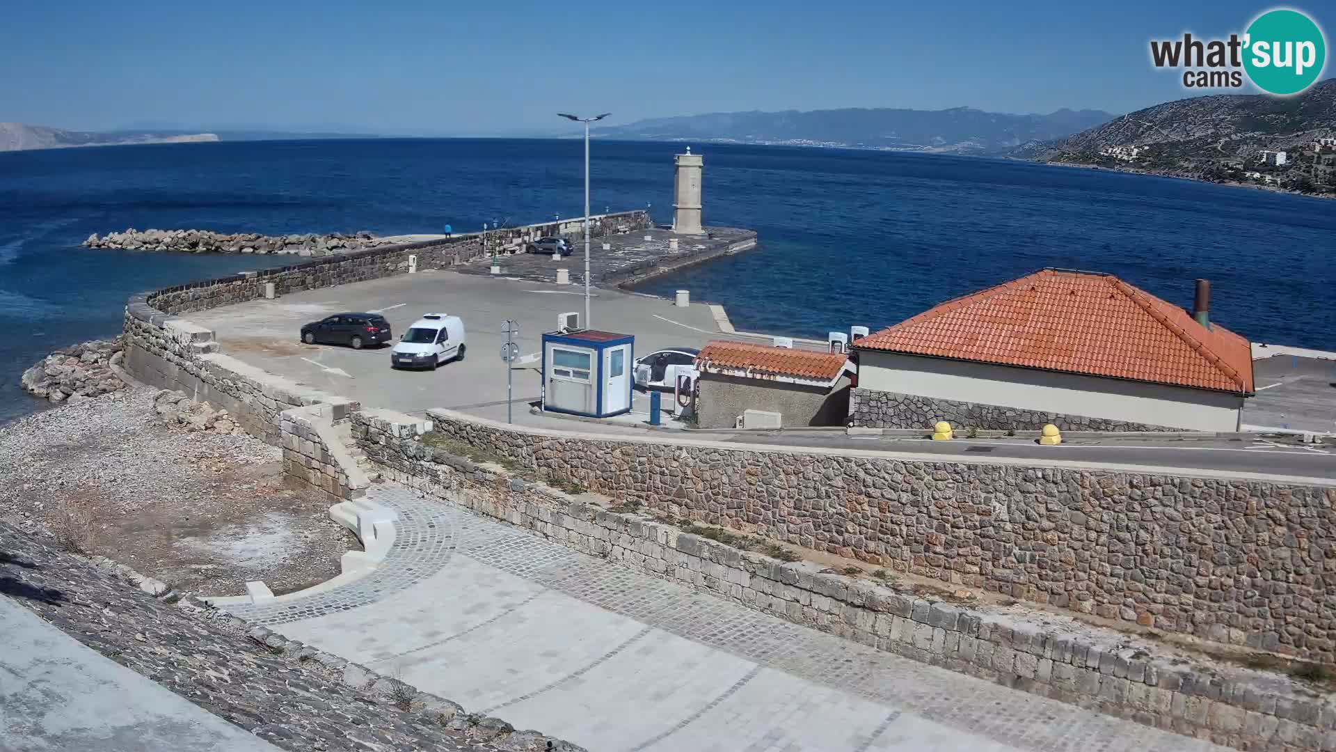 Senj Hafen Webcam – Wellenbrecher & Leuchtturm Liveblick