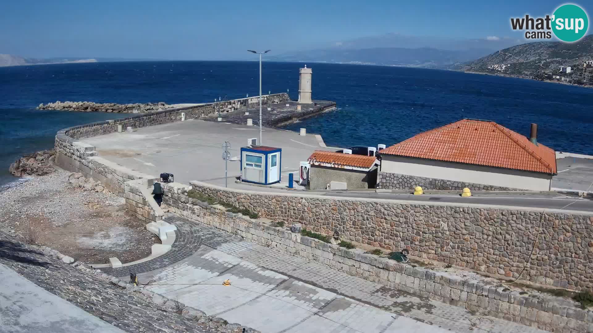 Senj Hafen Webcam – Wellenbrecher & Leuchtturm Liveblick