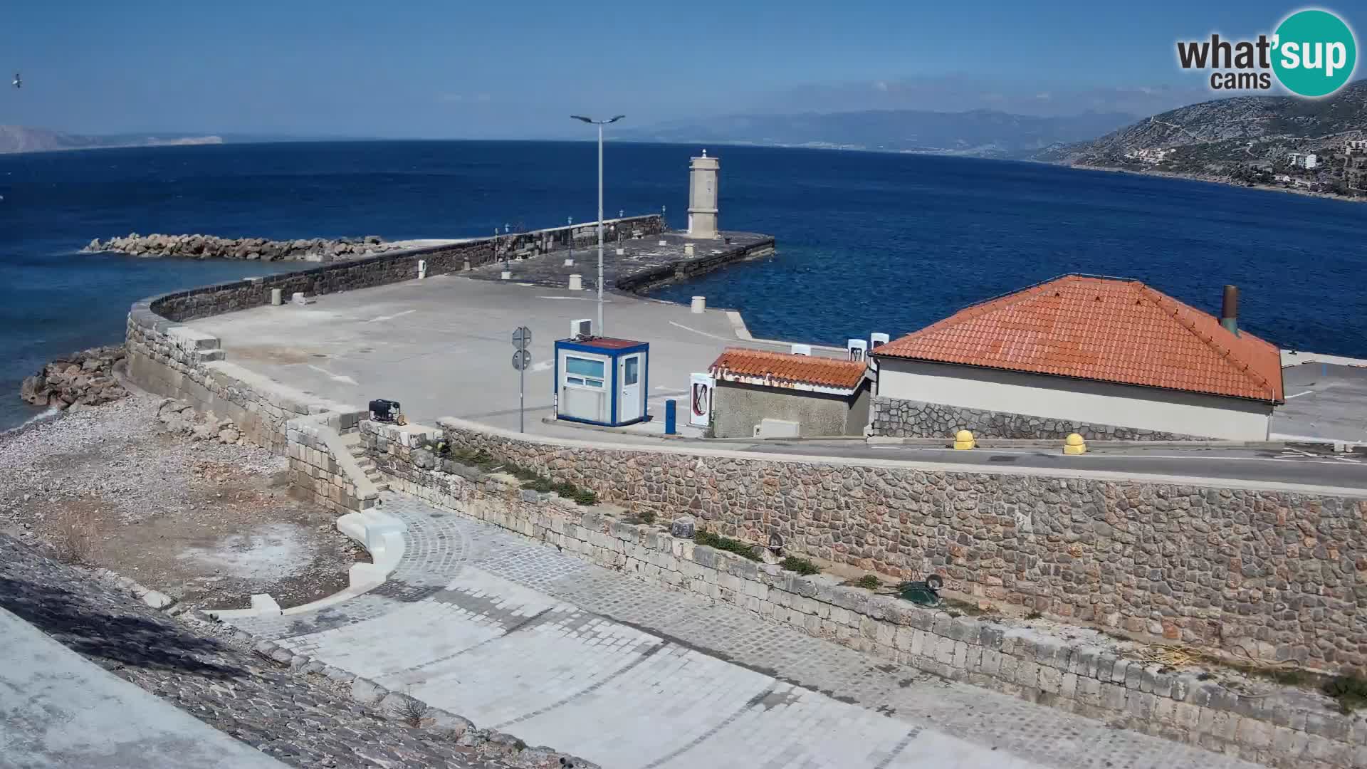 Senj Hafen Webcam – Wellenbrecher & Leuchtturm Liveblick