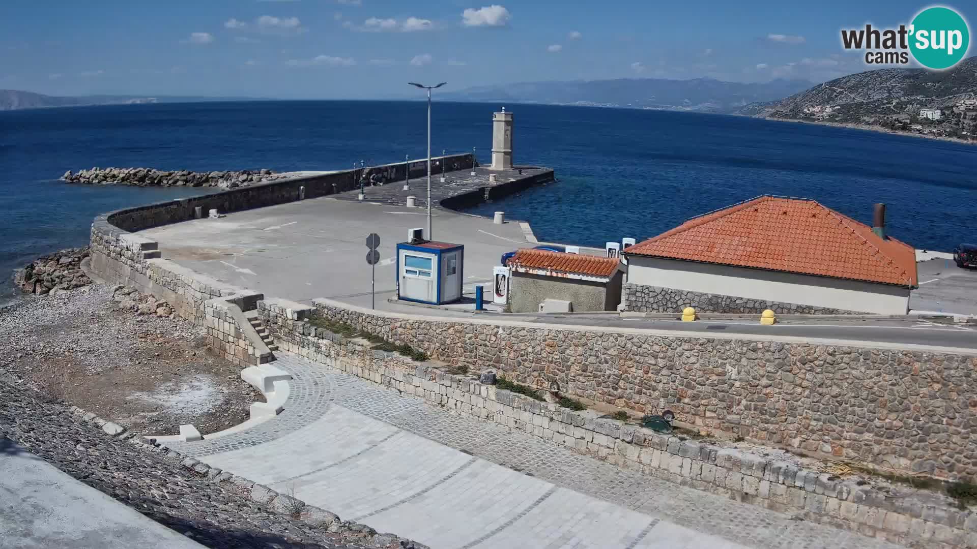 Senj Hafen Webcam – Wellenbrecher & Leuchtturm Liveblick