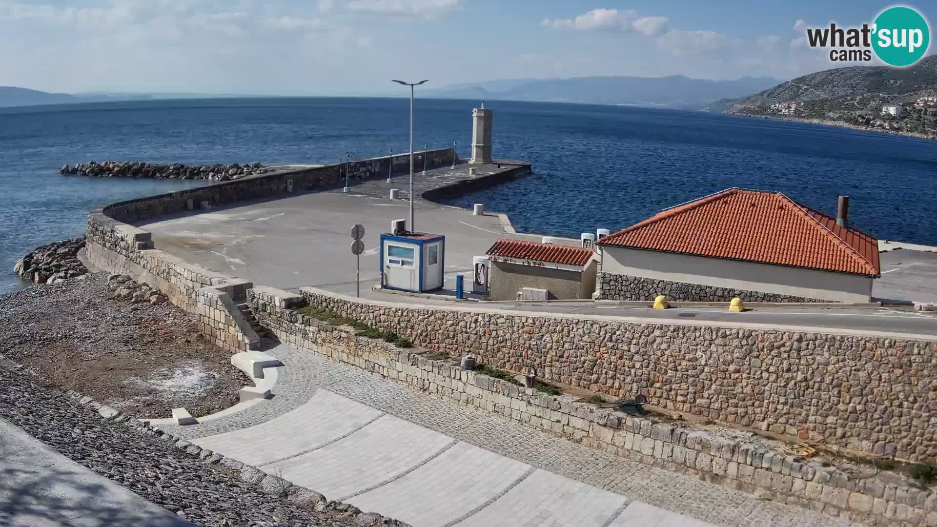 Senj Hafen Webcam – Wellenbrecher & Leuchtturm Liveblick