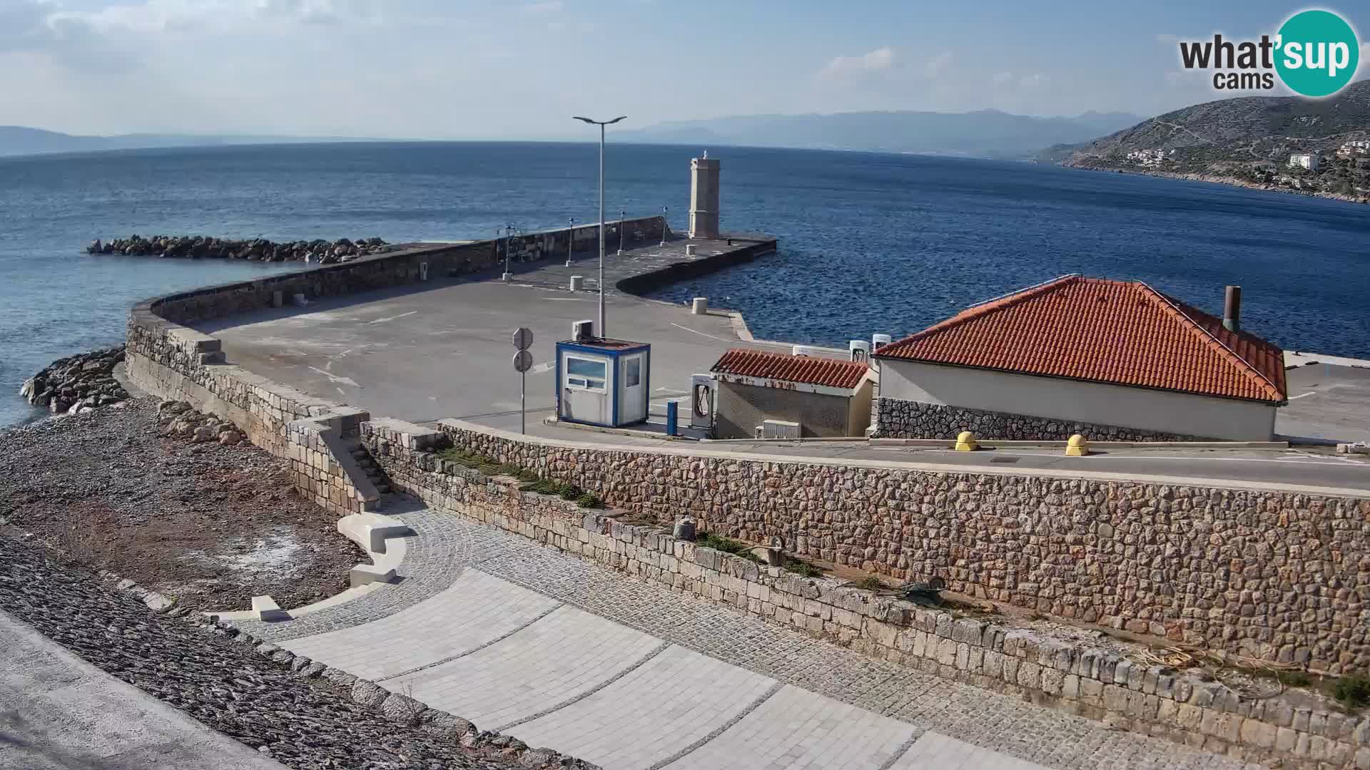 Senj Hafen Webcam – Wellenbrecher & Leuchtturm Liveblick
