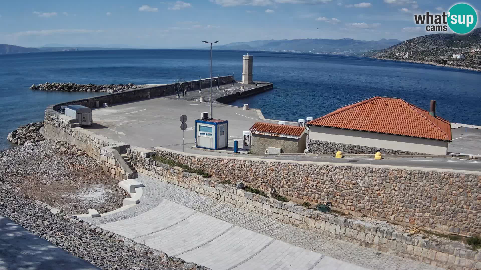 Senj Hafen Webcam – Wellenbrecher & Leuchtturm Liveblick