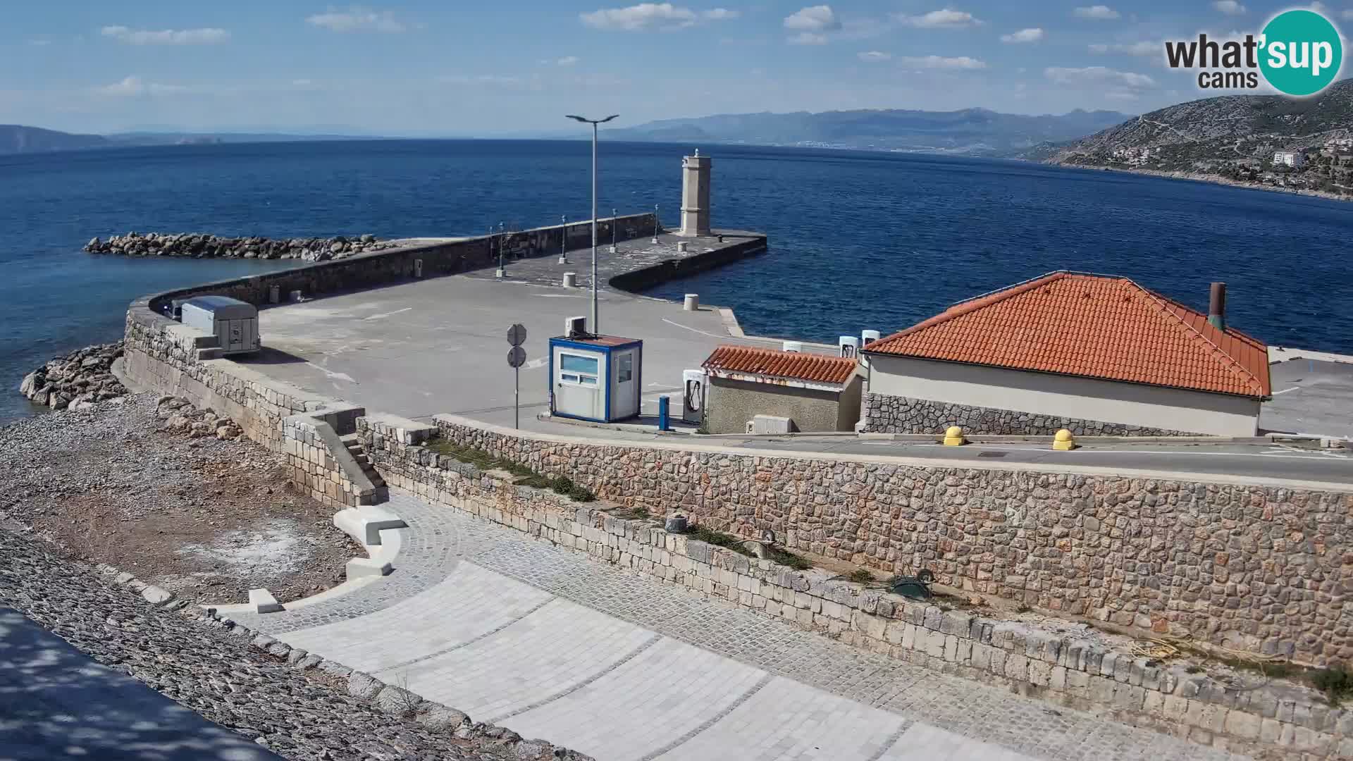 Senj Hafen Webcam – Wellenbrecher & Leuchtturm Liveblick