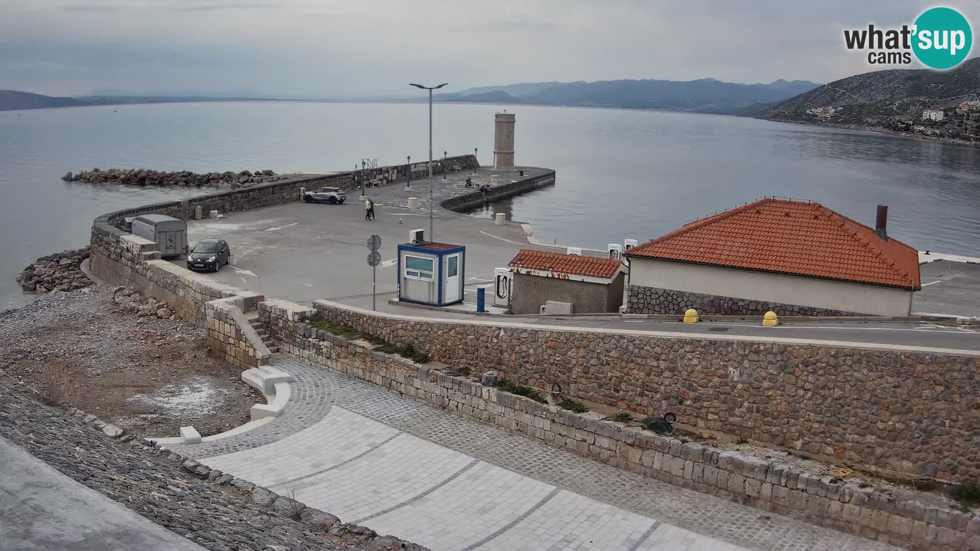 Webcam port de Senj – Vue sur la jetée et le phare