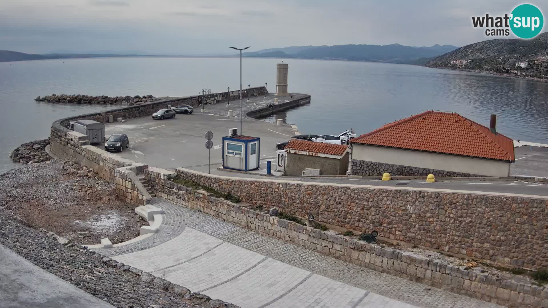 Senj Hafen Webcam – Wellenbrecher & Leuchtturm Liveblick