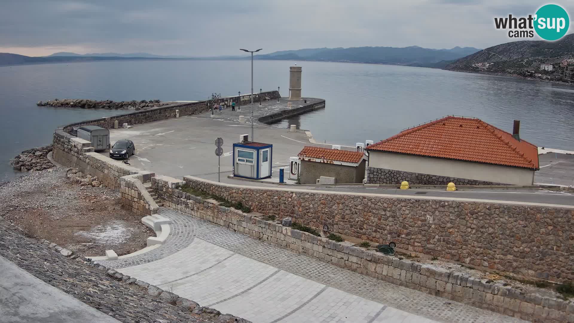 Senj Hafen Webcam – Wellenbrecher & Leuchtturm Liveblick