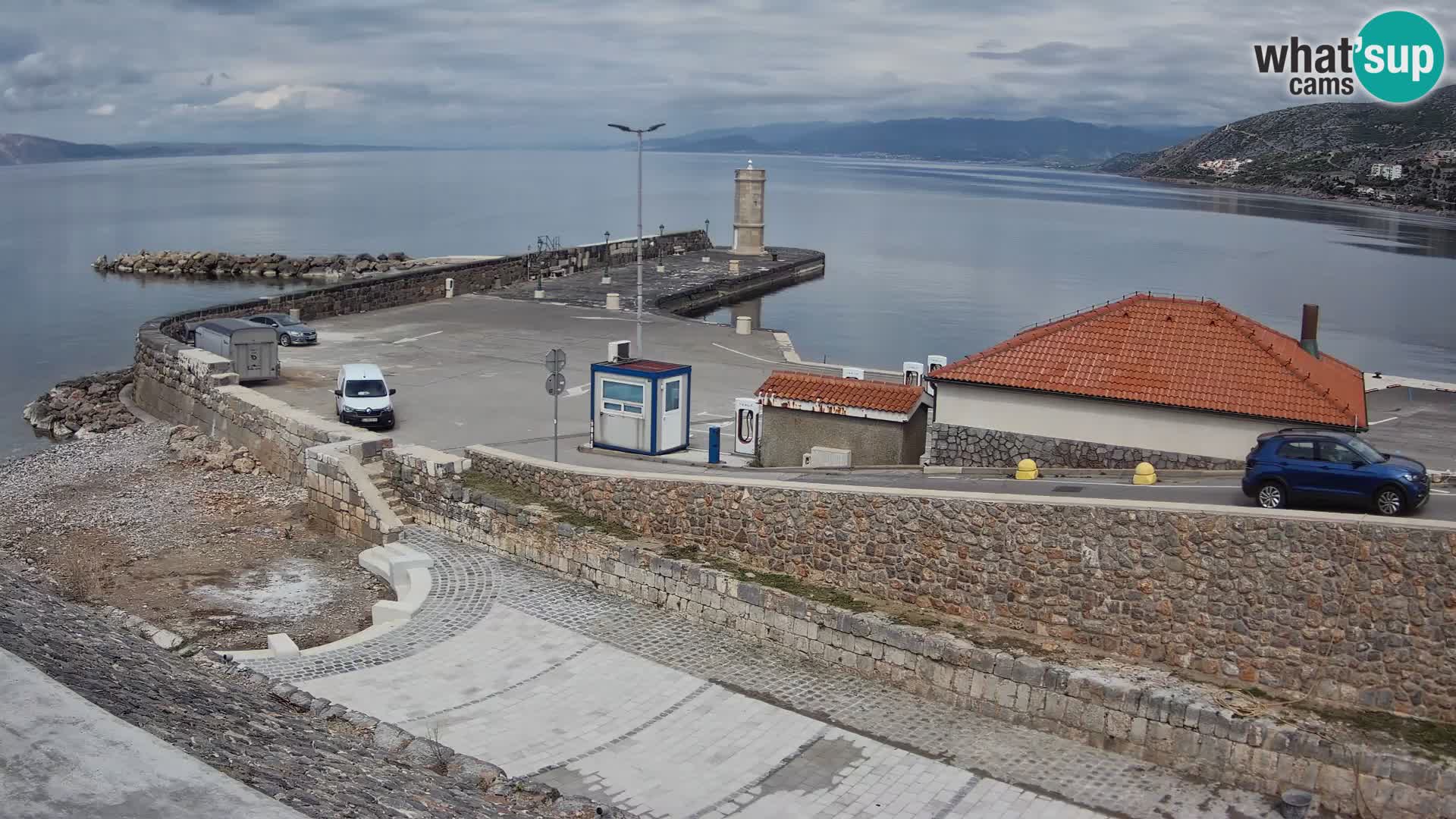 Senj Hafen Webcam – Wellenbrecher & Leuchtturm Liveblick