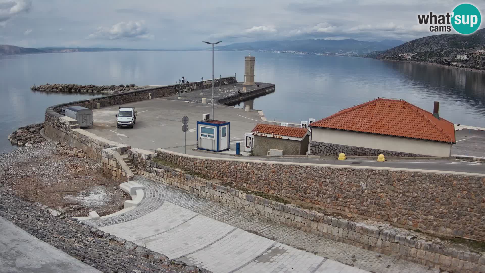 Senj Hafen Webcam – Wellenbrecher & Leuchtturm Liveblick