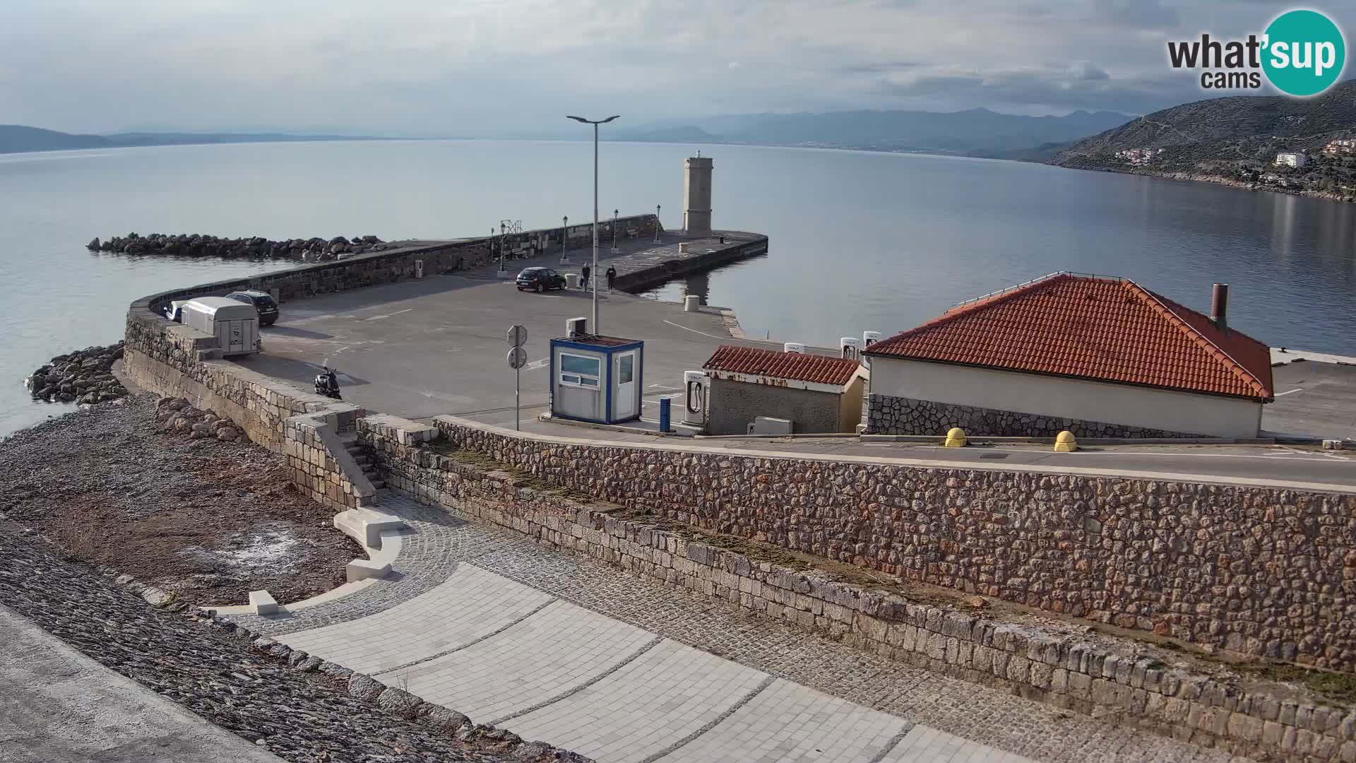 Webcam port de Senj – Vue sur la jetée et le phare